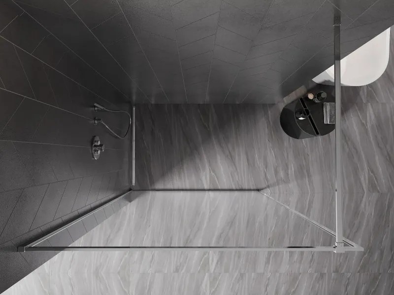 Mexen Kioto-XF ścianka prysznicowa Walk-in z ramką 160 x 202 cm, transparent 10 mm, chrom - 800-160-104-01-00-X