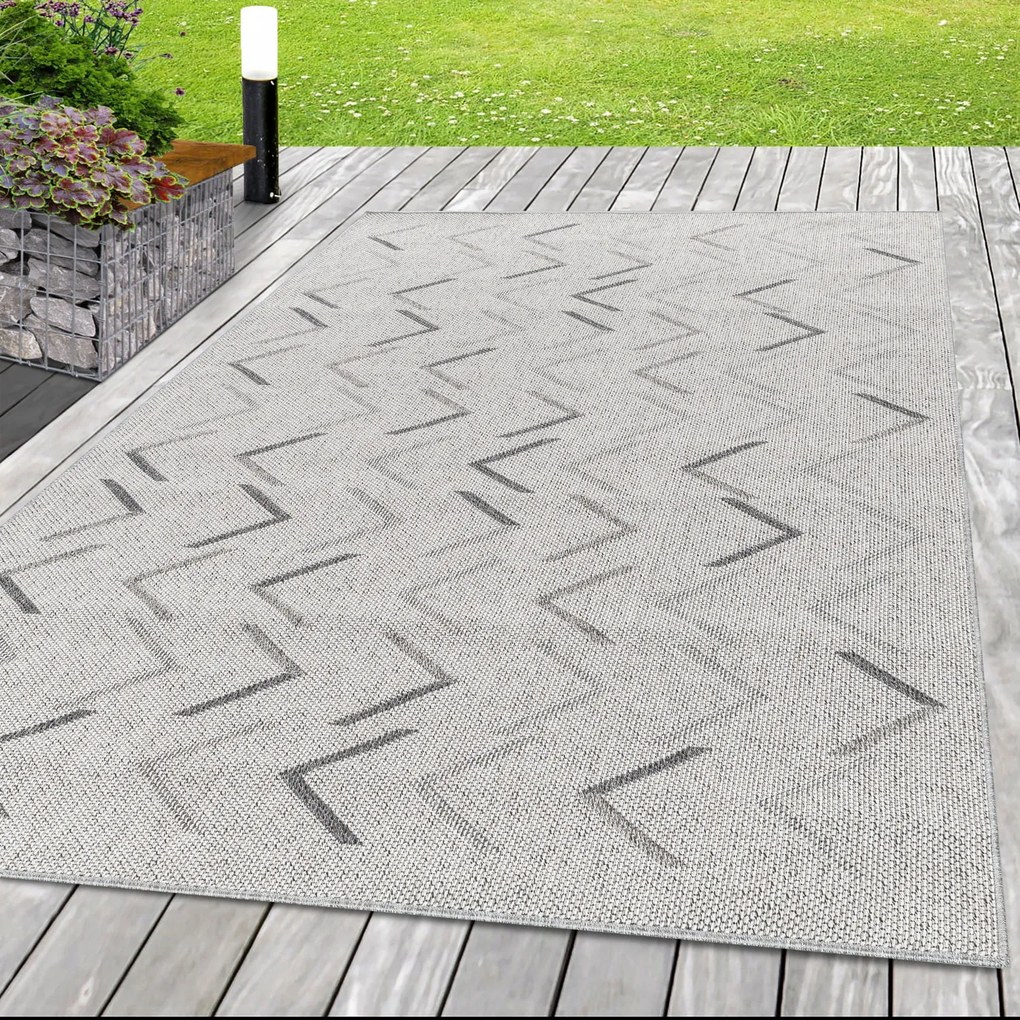 Dywan zewnętrzny Aruba Strzałki kremowo - szary 200 cm x 290 cm