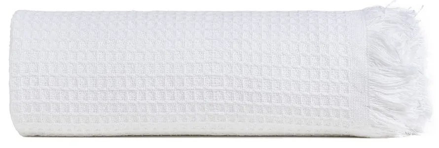 Biała narzuta z bawełny z recyklingu 260x280 cm Honeycomb – Ixia