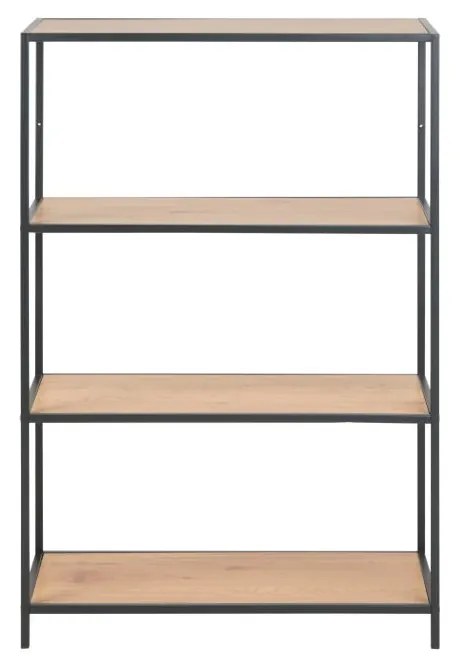 Czarno-naturalny regał w dekorze dębu 77x114 cm Seaford – Actona