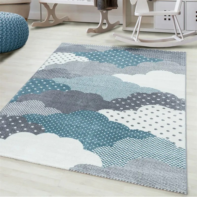 Dywan dziecięcy Bambi Chmurki turkusowo-kremowe 200 cm x 290