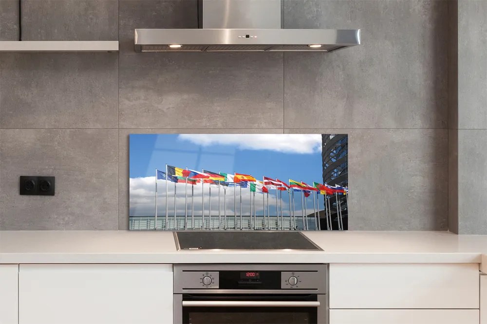 Szklany Panel Kilka Flag Państwowych