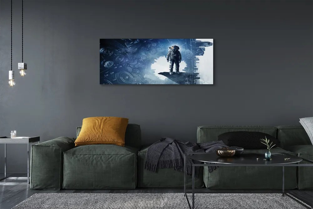 Fotoobraz na płótnie Miasto Mechanizmów i Postać