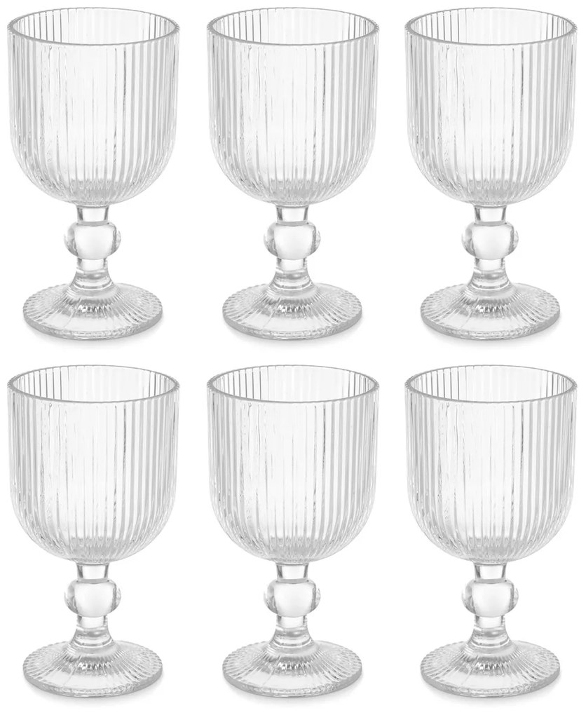 Kieliszek do wina w prążki, 260 ml, 6 sztuk