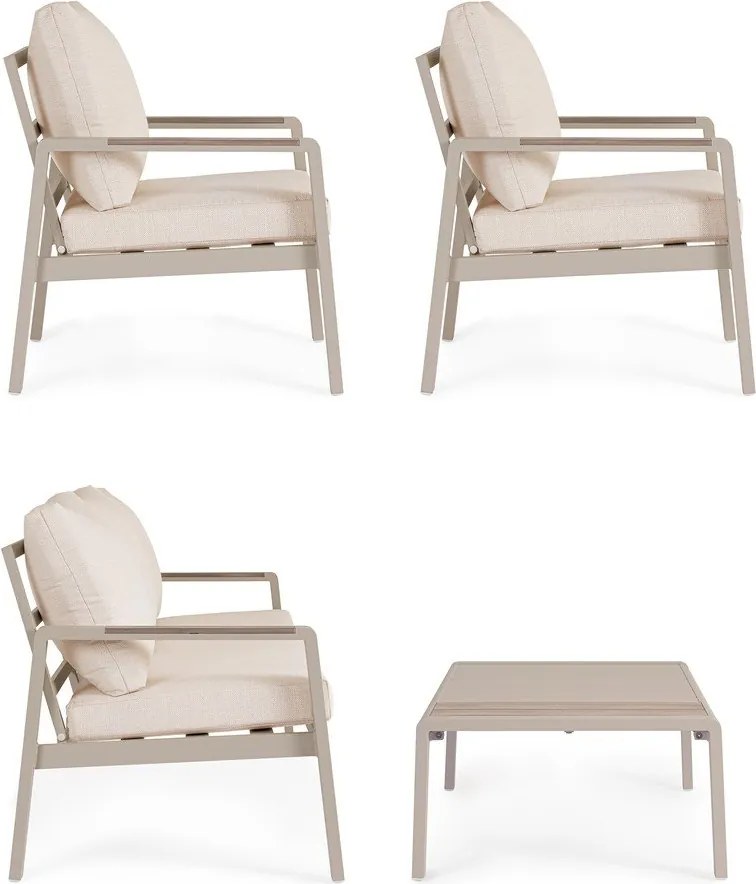 Beżowy aluminiowy zestaw mebli ogrodowych dla 5 osób Elna – Bizzotto