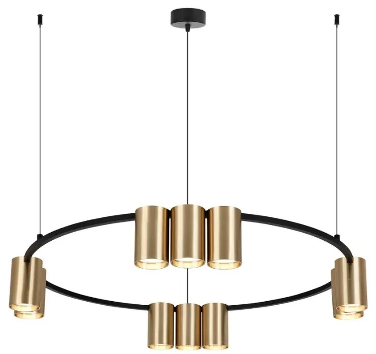 Loftowa lampa wisząca czarno-złota - 32X K406 P4-P95