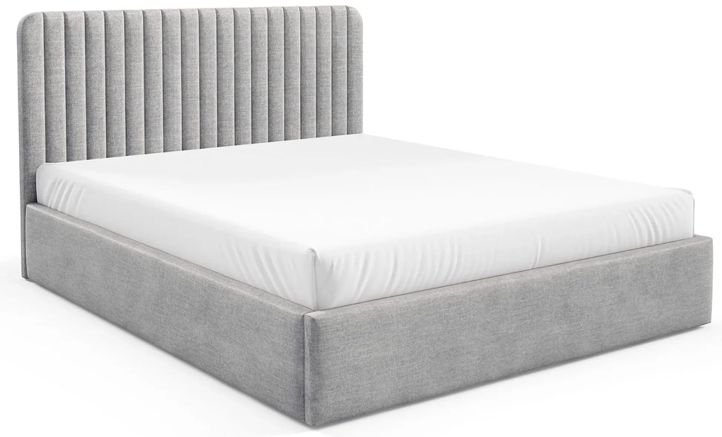 Jasnoszare łóżko z zagłówkiem 3 rozmiary P4-N10