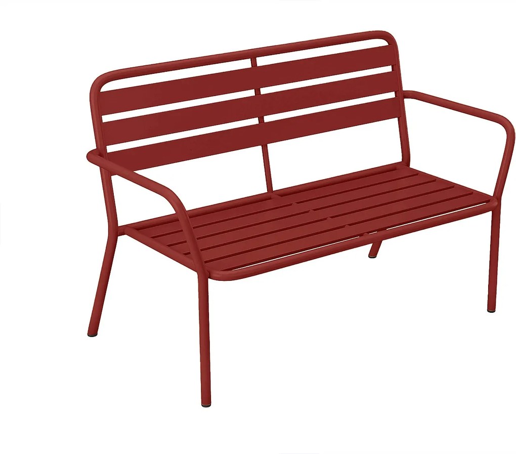Ławka ogrodowa metalowa - Czerwona - MIRMANDE marki MYLIA