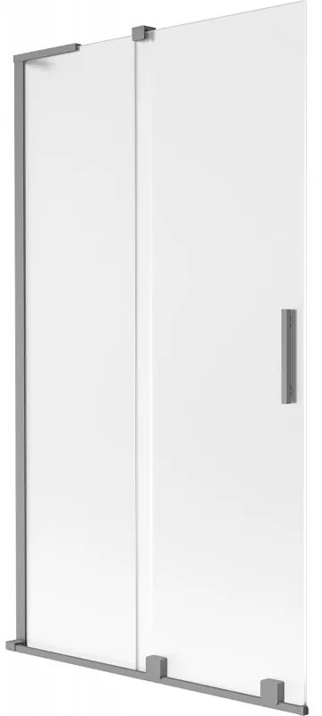 Mexen Velar L parawan nawannowy 2-skrzydłowy rozsuwany 100 x 150 cm, szron, gun metal - 896-100-003-31-95