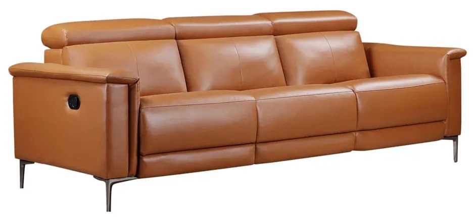 Brązowa sofa z imitacji skóry 222 cm Lund – Støraa