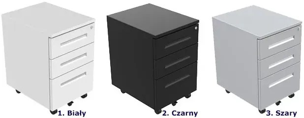 Czarny kontenerek pod biurko na klucz - Cebo 4X