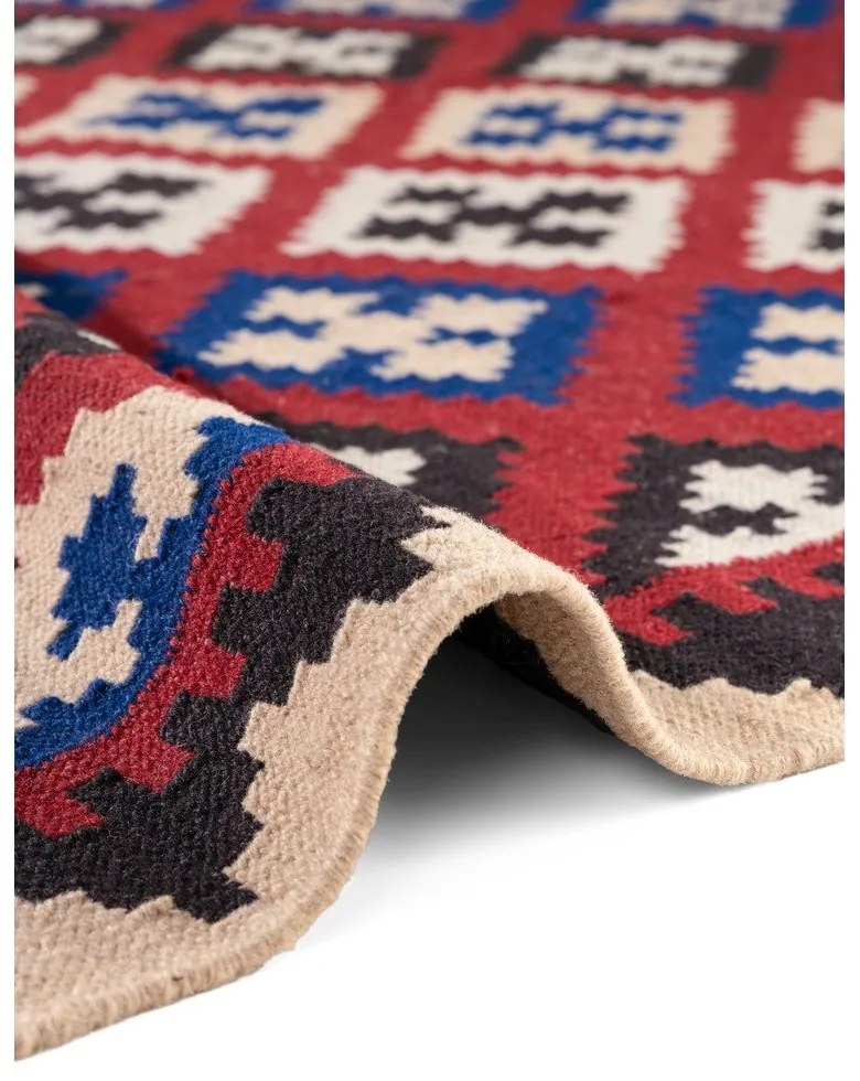 Czerwony wełniany chodnik dwustronny tkany ręcznie 60x190 cm Kamal Rami – Nouristan