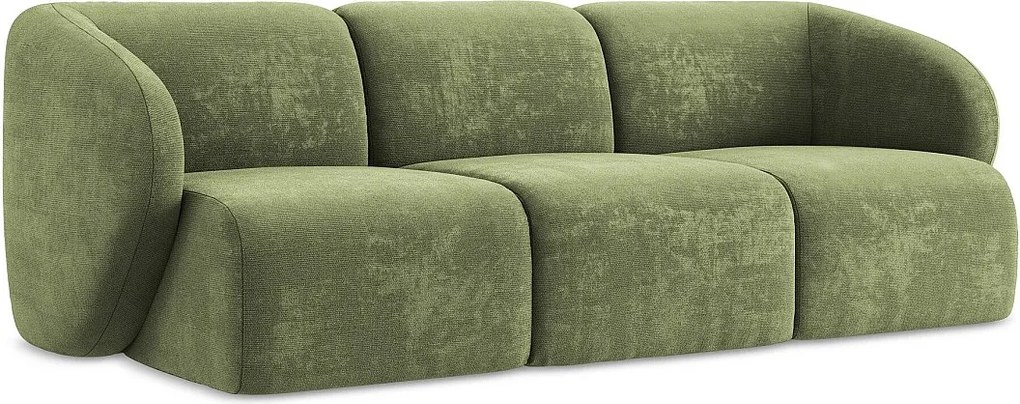 3-osobowa kanapa modułowa - z tkaniny szenilowej - zielony - LANI