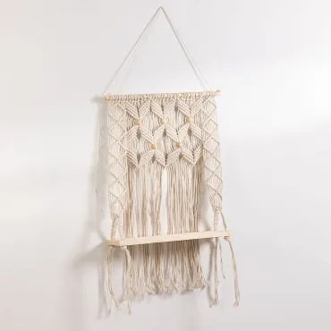 Tapicerka Z Półką Ścienną Z Bawełny I Drewna Sosnowego Elizama C - Sklum