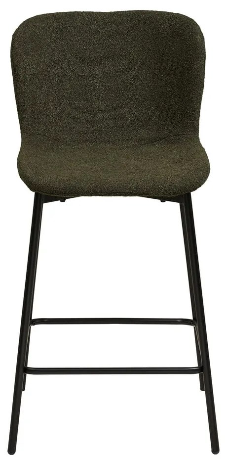 Ciemnozielony tapicerowany hoker (wysokość siedziska 65 cm) Maceda – House Nordic
