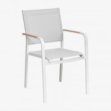 Zestaw 2 Aluminiowych Krzeseł Ogrodowych Archer, Które Można Sztaplować Gardenia Biel - Sklum