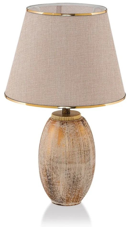 Kremowa/w kolorze złota lampa stołowa z tekstylnym kloszem (wysokość 50 cm) Yakamoz – Opviq lights