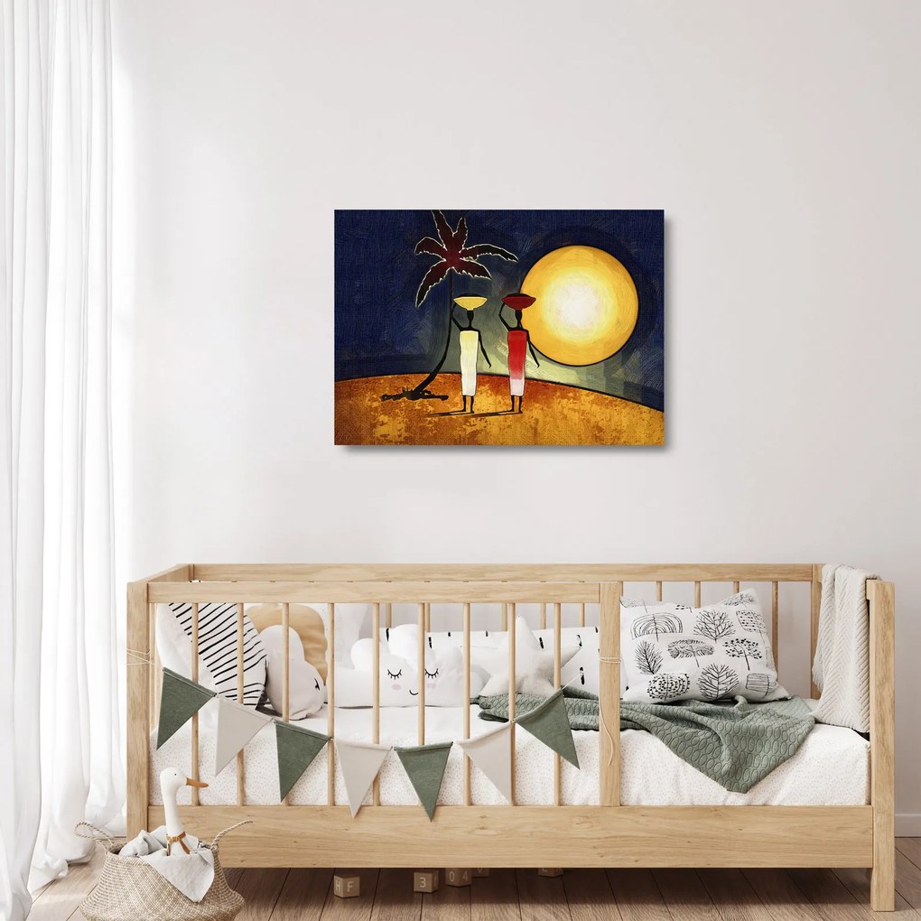 Obraz na szkle starożytnego obrazu (70x50 cm)