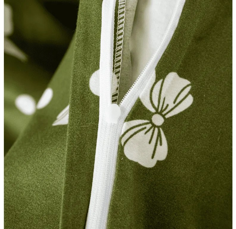 PrzytulneMieszkanie.pl PrzytulneMieszkanie.pl Pościel z mikroflanelu WHITE BOW zielona Rozmiar pościeli: 70 x 90 cm | 140 x 200 cm