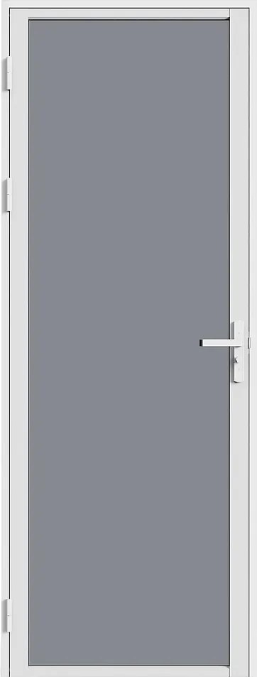 Drzwi z ościeżnicą odwracalne z Aluminium i Szkła hartowanego Przydymionego - wys. 204 x szer. 73 cm - Biały LOXTON