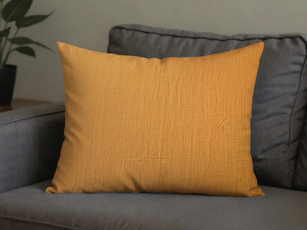 Muślinowa poszewka na poduszkę MUSSARI 70x90 cm, musztardowa