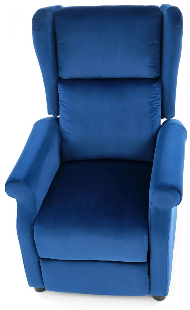 Fotel Uszak Rozkładany Granatowy Welurowy AGUSTIN 2