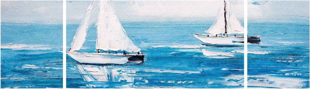 Obraz - Obraz jachtów na morzu (170x50 cm)