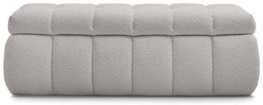 Jasnoszara ławka z materiału bouclé Mont Blanc – Bobochic Paris