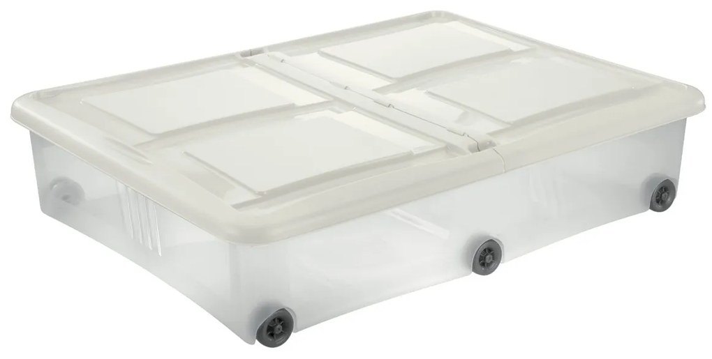 Tontarelli Pojemnik z pokrywą Stockbox 61 l,przezroczysty/biały