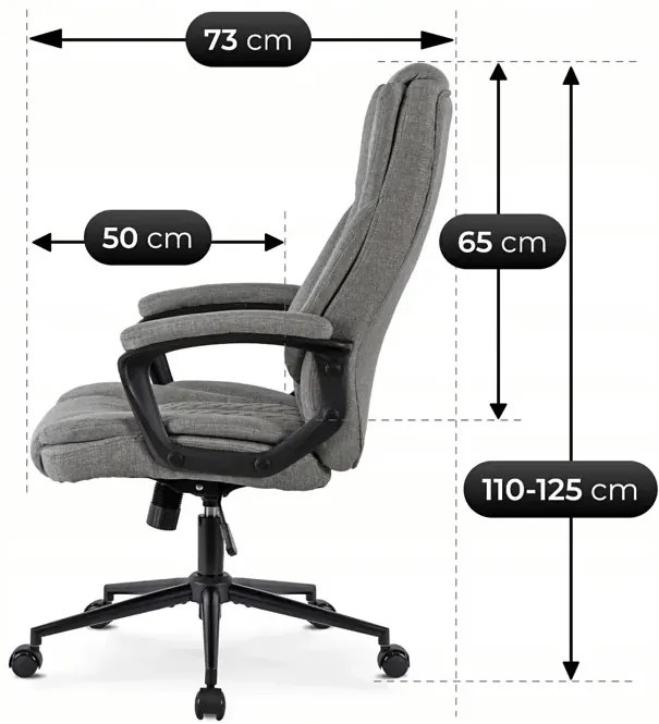 Szary tapicerowany fotel obrotowy H0-T77
