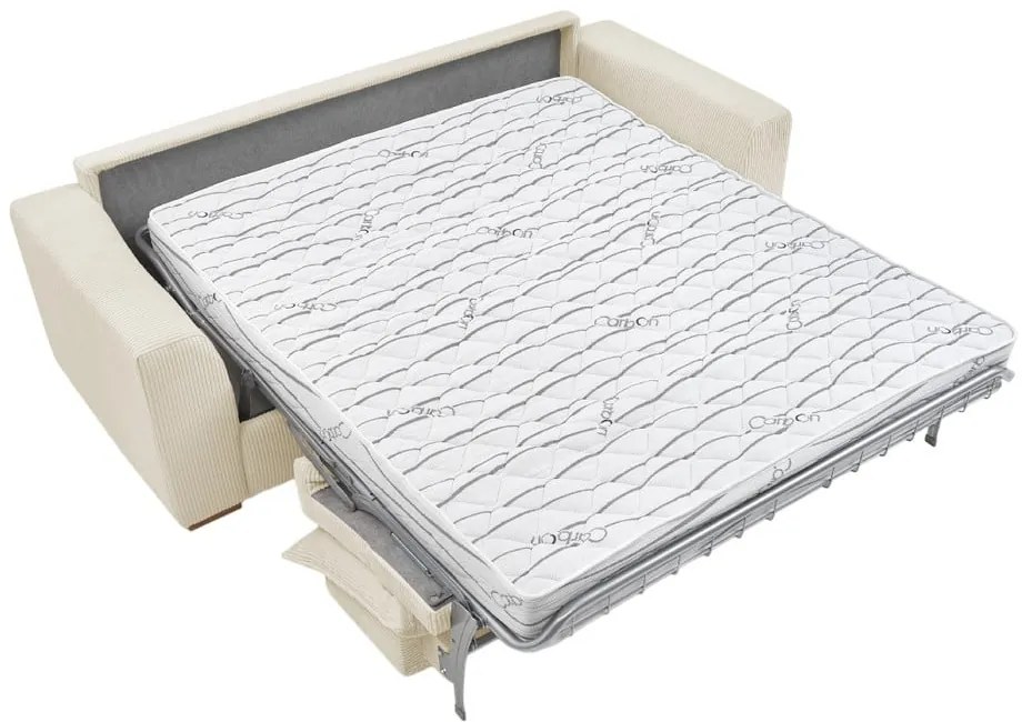 Kremowa sztruksowa rozkładana sofa 225 cm Augustin – Bobochic Paris