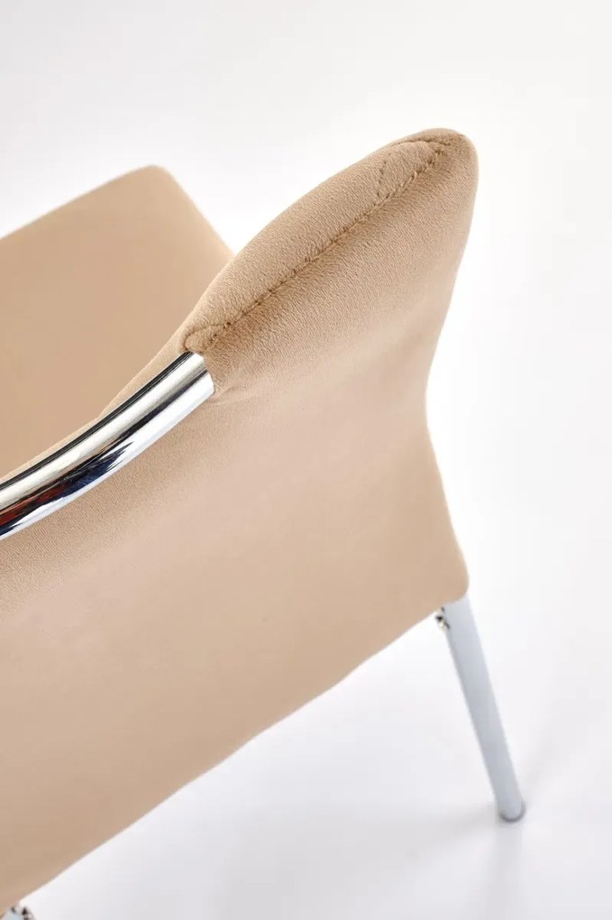 Krzesło tapicerowane K578 VELVET beżowe HALMAR