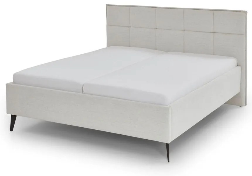 Beżowe łóżko dwuosobowe ze schowkiem ze stelażem 200x200 cm Paulo – Meise Möbel