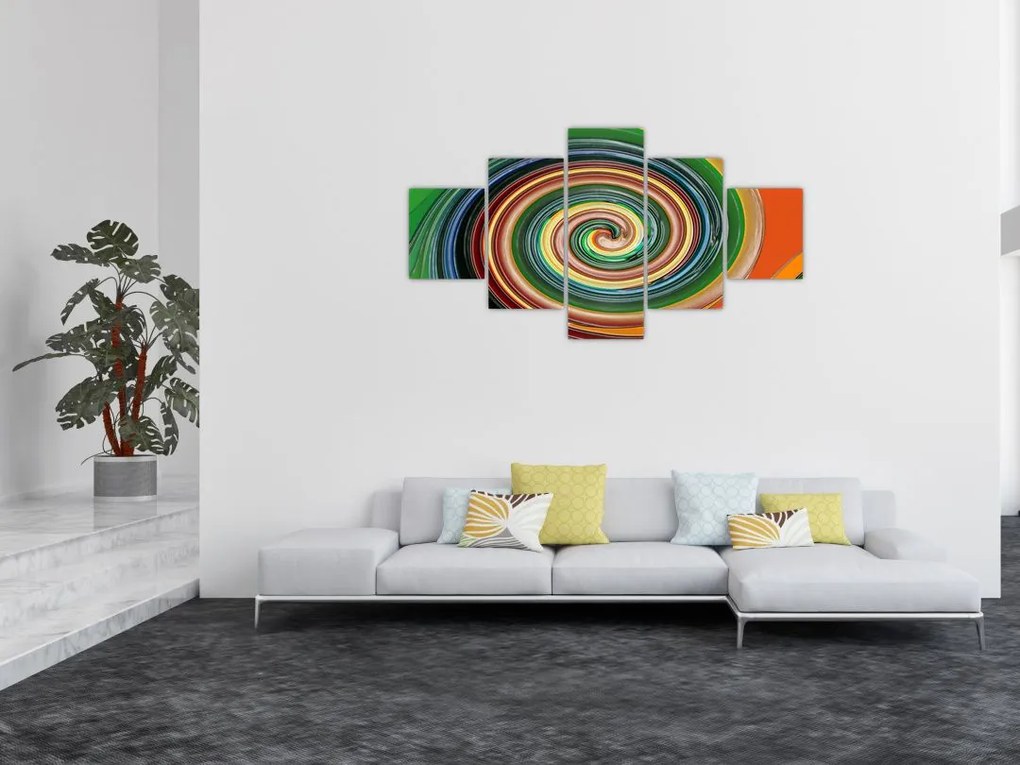 Abstrakcyjny obraz - kolorowa spirala (125x70 cm)