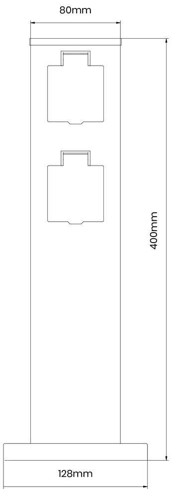 Słupek Ogrodowy Electric 40cm 2 Gniazda, słupek na kontakt, gniazdko