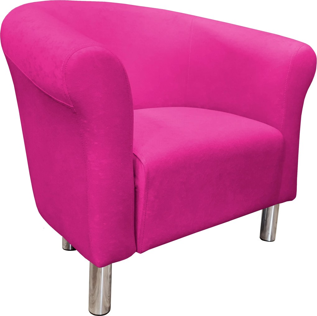 Fotel Milo tkanina Mikrofaza stylowy fotel do salonu i sypialni : Kolor nogi - Chrom, Kolor tkaniny - 10 MIKROFAZA, Wysokość nogi - 15 cm