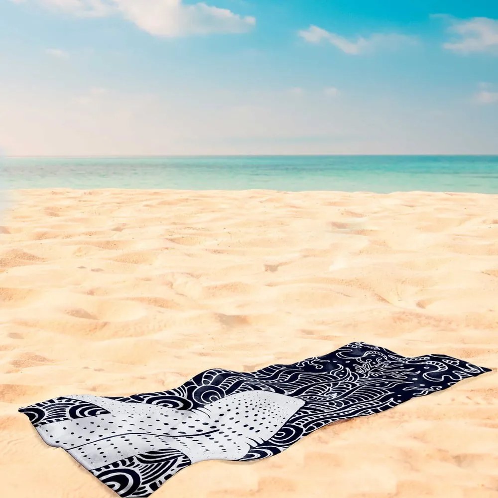 Ciemnoniebieski ręcznik plażowy 90x180 cm Shark – DecoKing