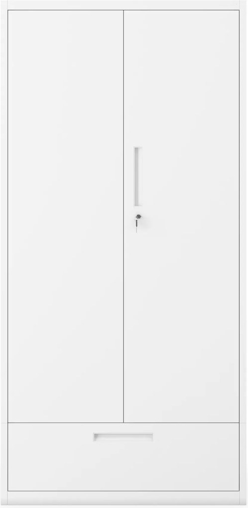 Szafa modułowa metalowa wielofunkcyjna z szufladą biała MEGAN 1850 x 900 x 400 mm