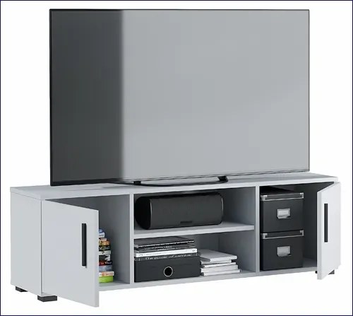 Biała stojąca szafka na telewizor - Lamans 10X