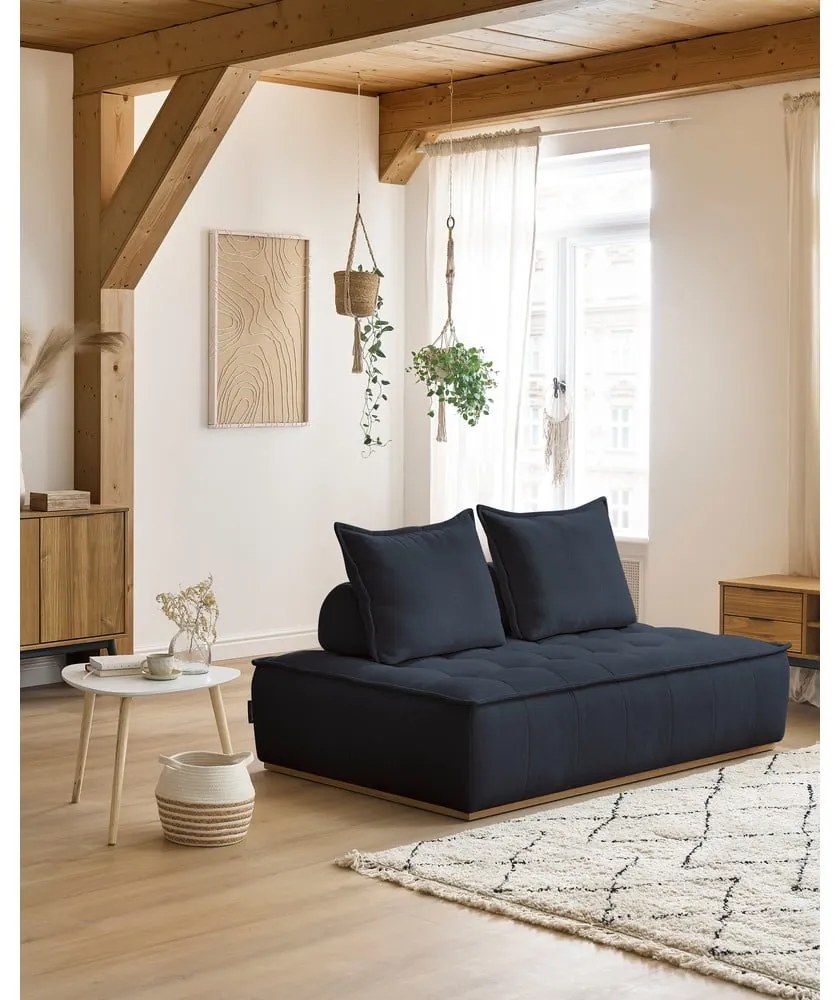 Ciemnoniebieska sofa z materiału bouclé 175 cm Elisa – Bobochic Paris