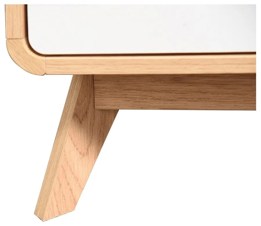 Biało-naturalna szafka pod TV w dekorze dębu 100x40 cm Caitlin – Støraa