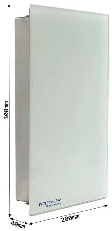 Skrzynka na klucze KEY GLASS, na 8 kluczy, biała