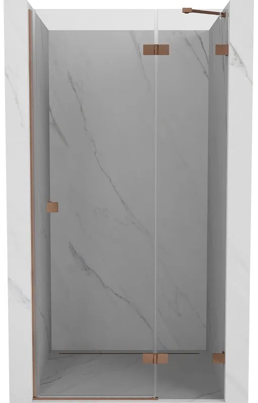 Mexen Lunar L drzwi prysznicowe uchylne prawe 75 cm, transparent, miedź szczotkowana - 834L-075-000-65-00-P