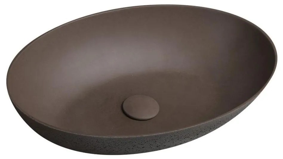 Sapho - Umywalka nablatowa FORMIGO 60x40 cm beton/brązowa