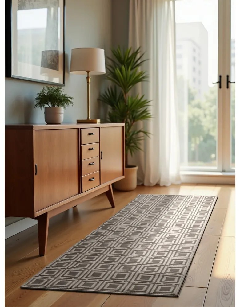 Szaro-kremowy chodnik 80x240 cm Perles Howlite – Elle Decoration