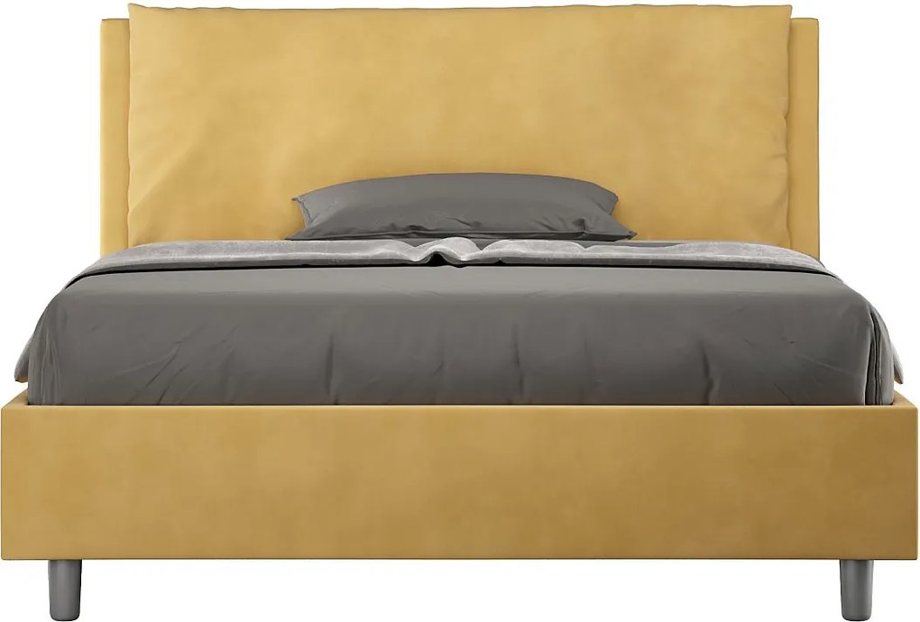 Łóżko bez stelaża tapicerowane 140x190 microfibra okra Antea Large