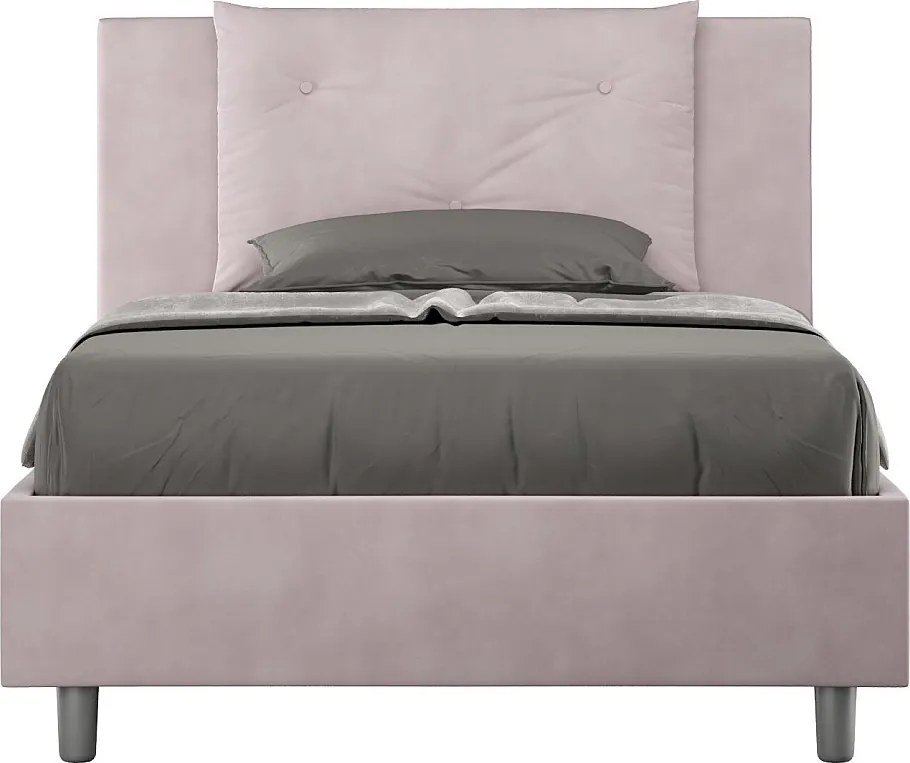 Łóżko wyposażone w stelaż z listwami tapicerowane 120x200 microfibra kolor lawendy Appia