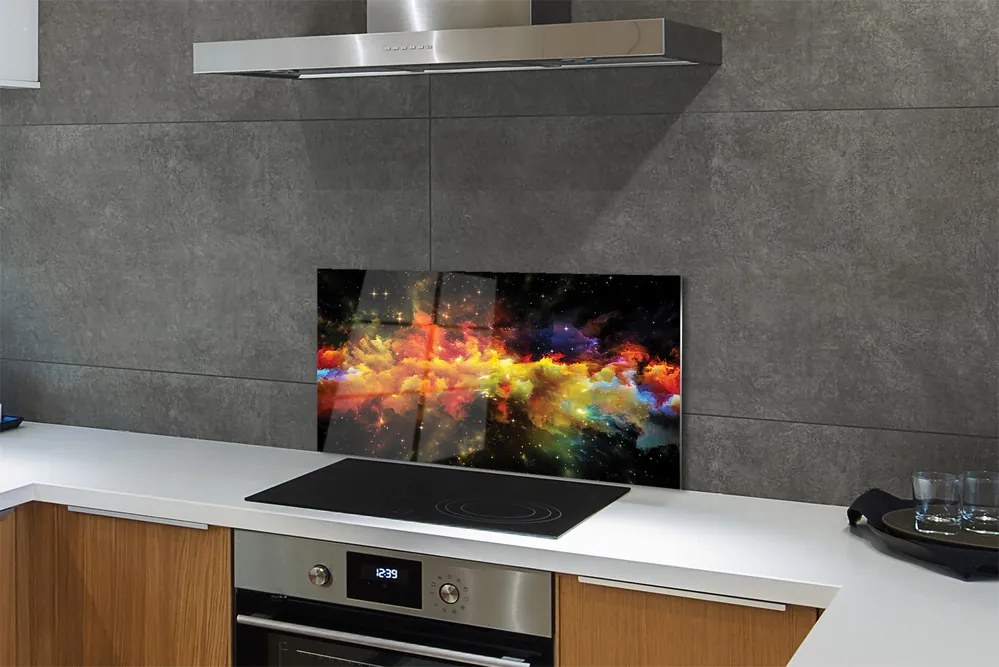 Panel Kuchenny Szklany Słoneczna Geometria Złota