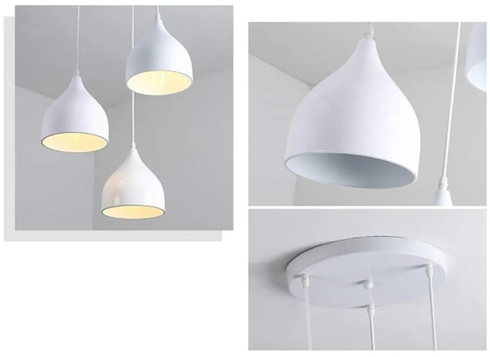 Lampa sufitowa loftowa metalowa wisząca AT17-3SZ-Biała