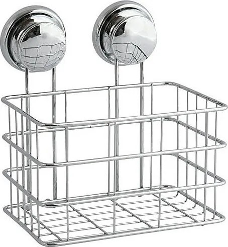 Chromowany koszyk prysznicowy Milady z przyssawkami - montaż bez wiercenia, wytrzymały i praktyczny